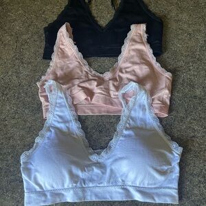 Marilyn Monroe Large Lace Trim Bralette Set - Black, Pink, and White